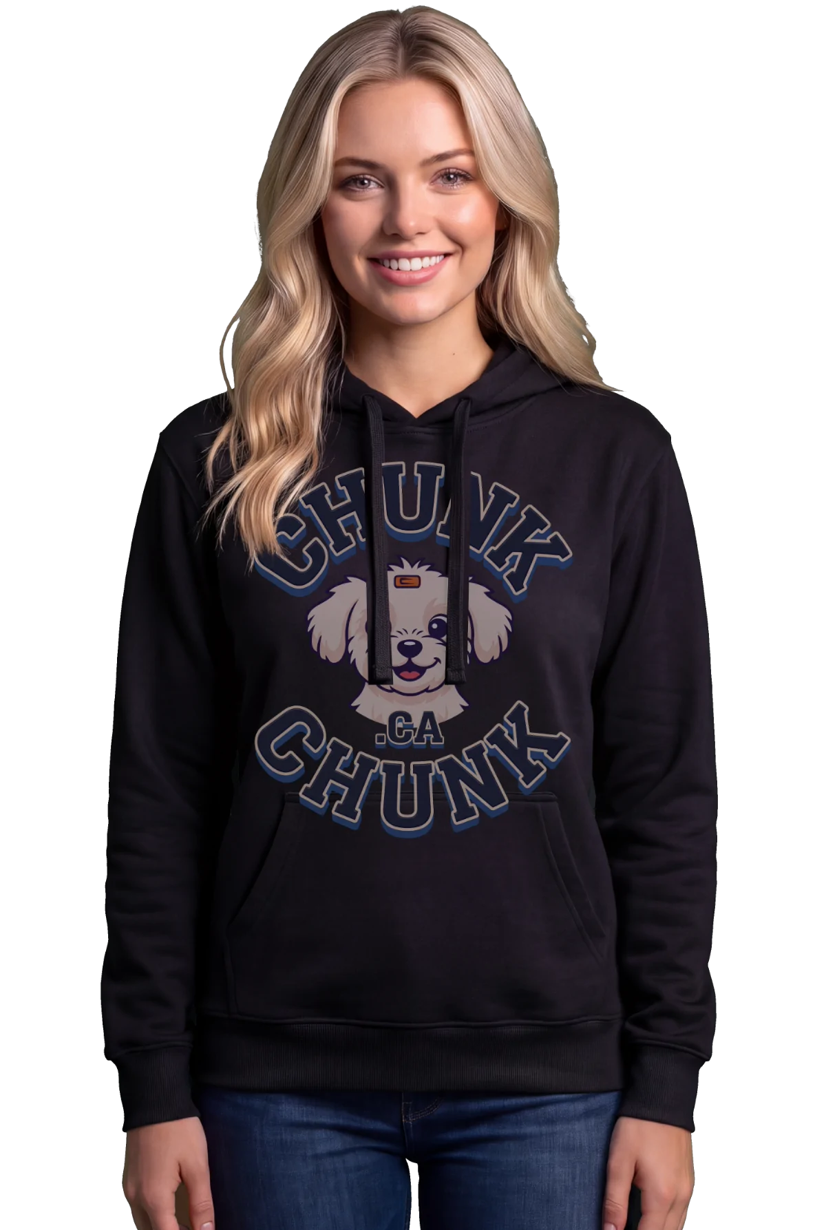 Tess in the Winnie ring Hoodie, Black